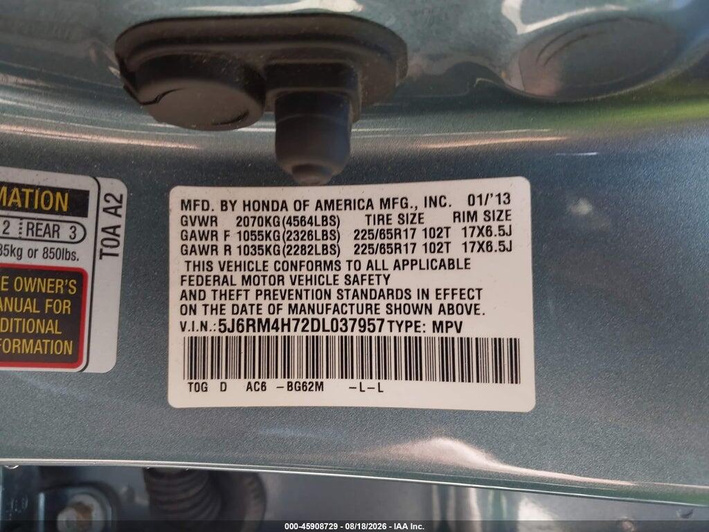 5J6RM4H72DL037957 2013 HONDA CR-V photo no. 9