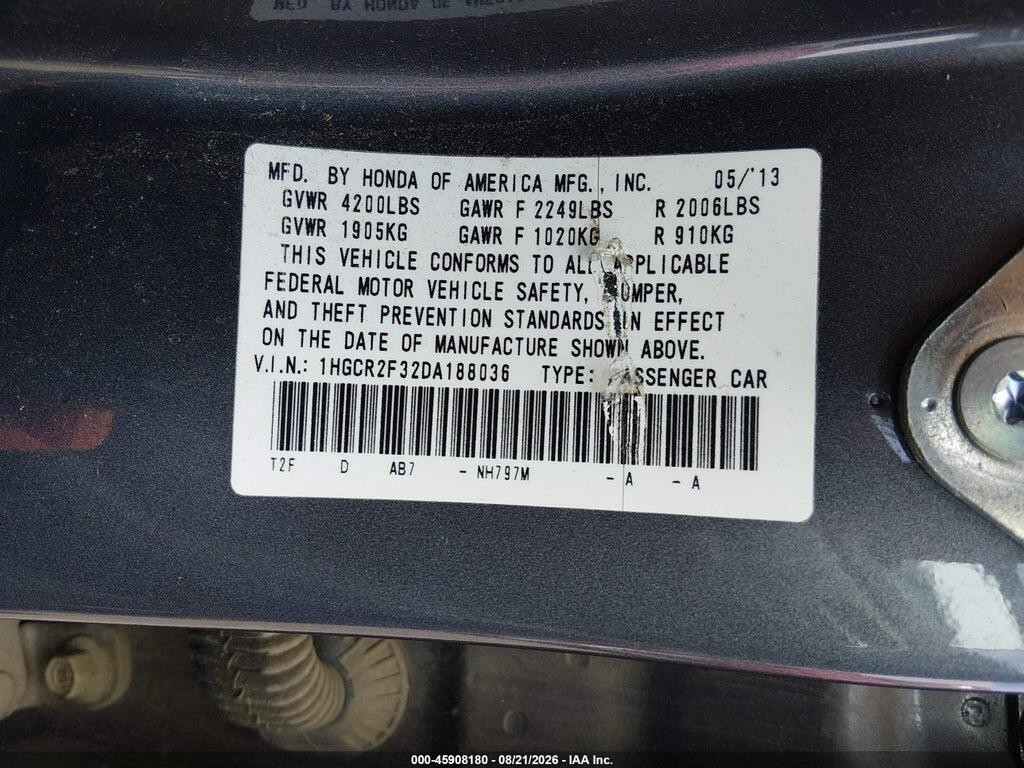 1HGCR2F32DA188036 2013 HONDA ACCORD photo no. 9