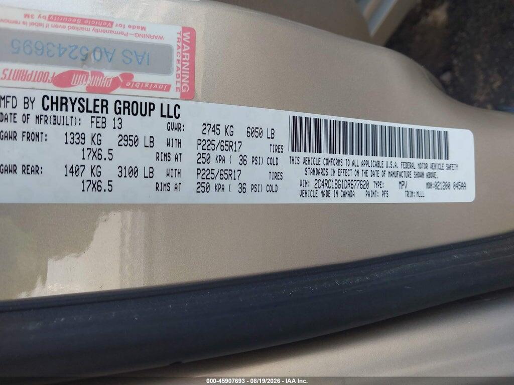 2C4RC1BG1DR677620 2013 CHRYSLER TOWN & COUNTRY photo no. 9