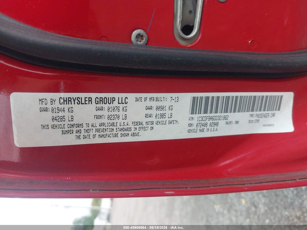 1C3CDFBA6DD321862 2013 DODGE DART photo no. 9
