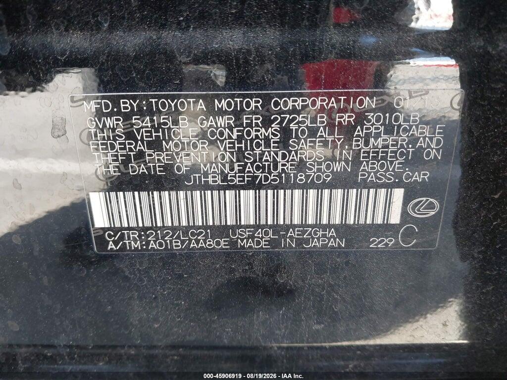 JTHBL5EF7D5118709 2013 LEXUS LS 460 photo no. 9