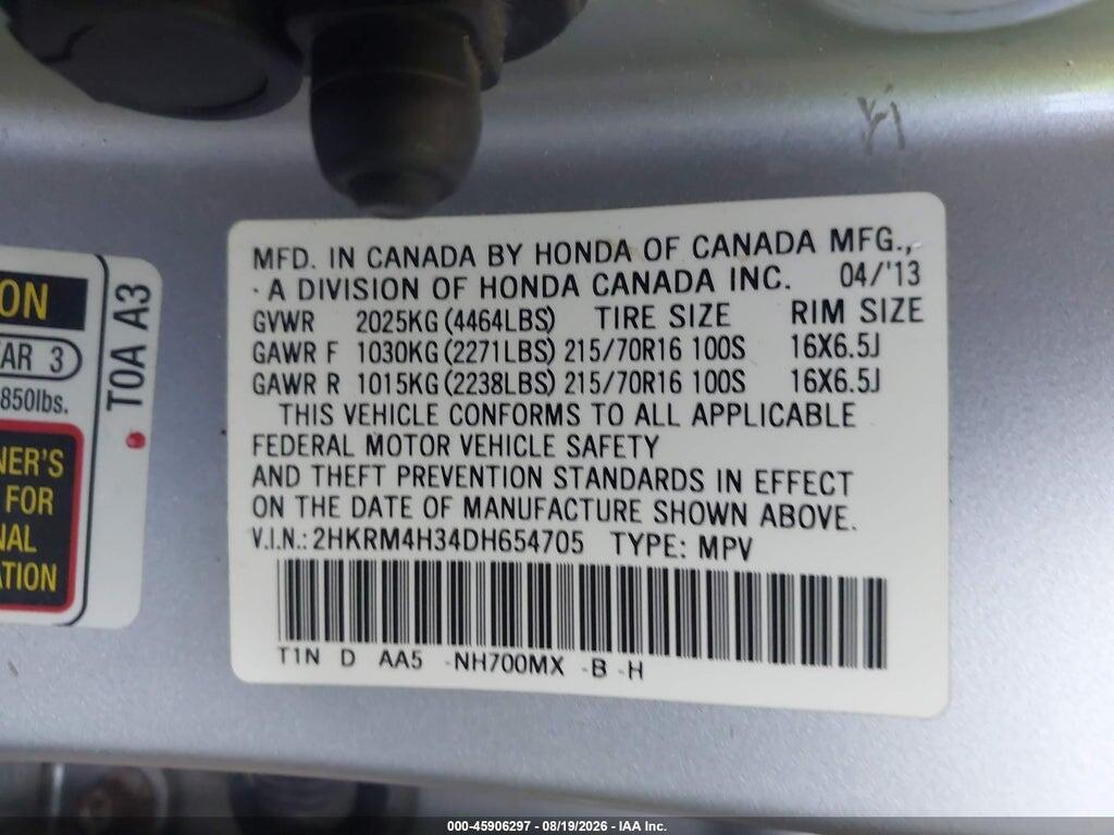 2HKRM4H34DH654705 2013 HONDA CR-V photo no. 9