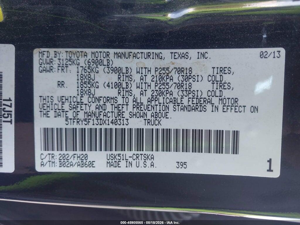 5TFRY5F13DX140313 2013 TOYOTA TUNDRA photo no. 9