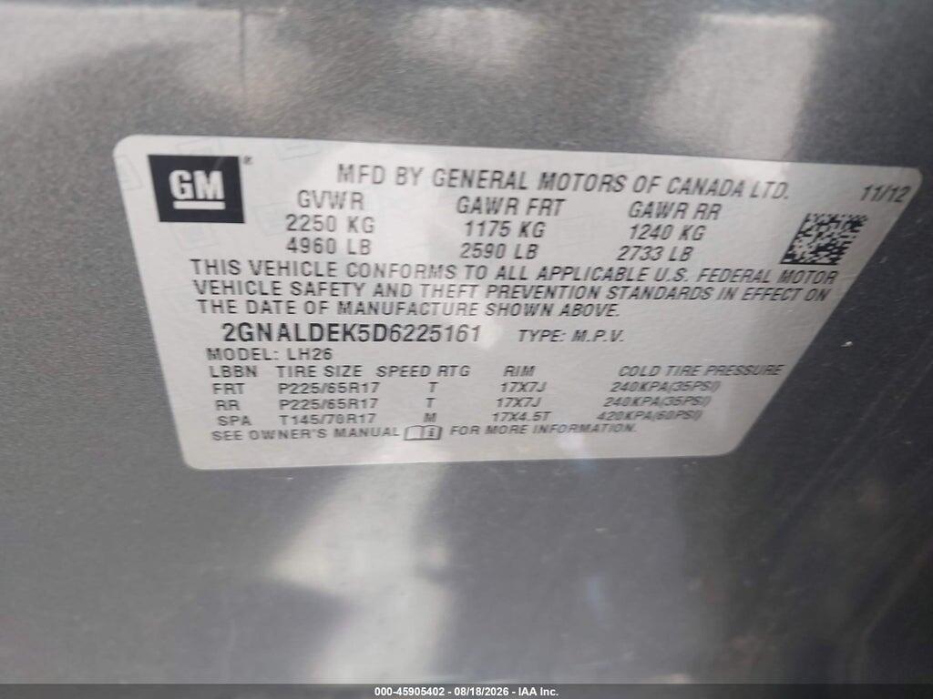 2GNALDEK5D6225161 2013 CHEVROLET EQUINOX photo no. 9