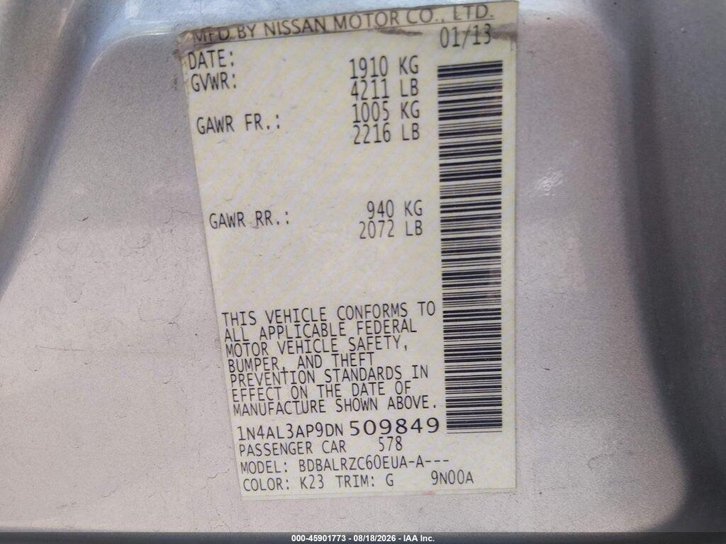 1N4AL3AP9DN509849 2013 NISSAN ALTIMA photo no. 9