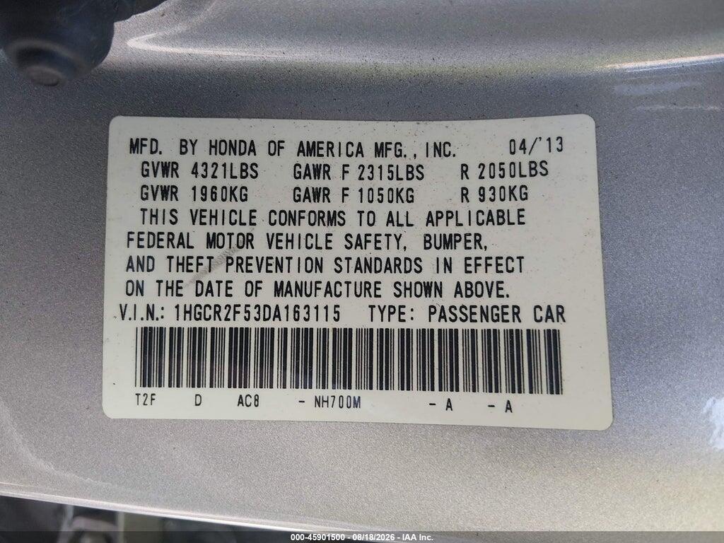 1HGCR2F53DA163115 2013 HONDA ACCORD photo no. 9