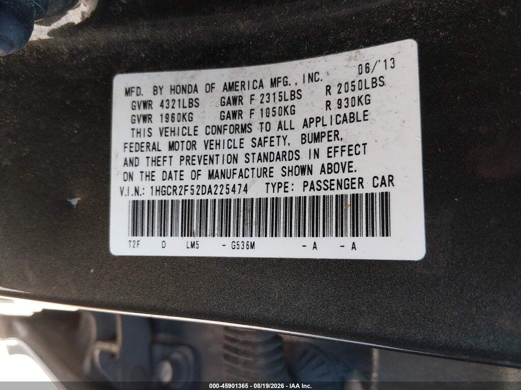 1HGCR2F52DA225474 2013 HONDA ACCORD photo no. 9