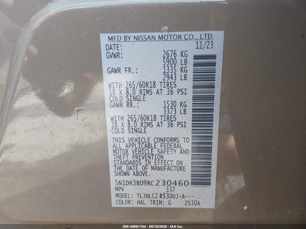 5N1DR3BD9RC230460 2024 NISSAN PATHFINDER photo no. 9