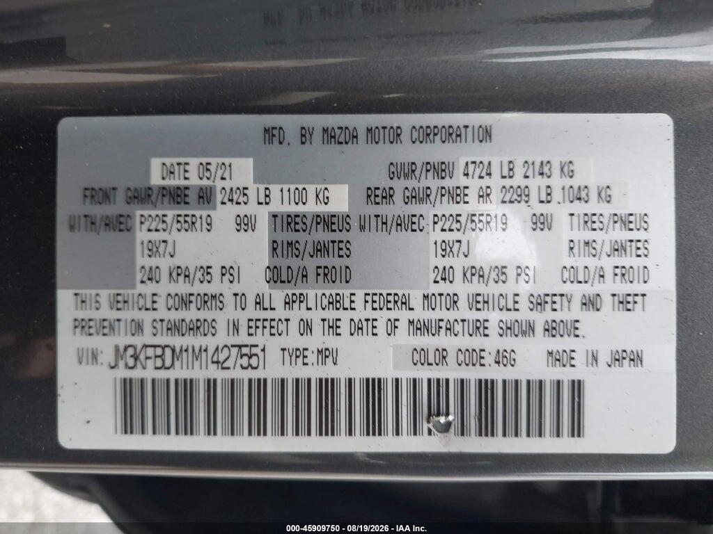 JM3KFBDM1M1427551 2021 MAZDA CX-5 photo no. 9