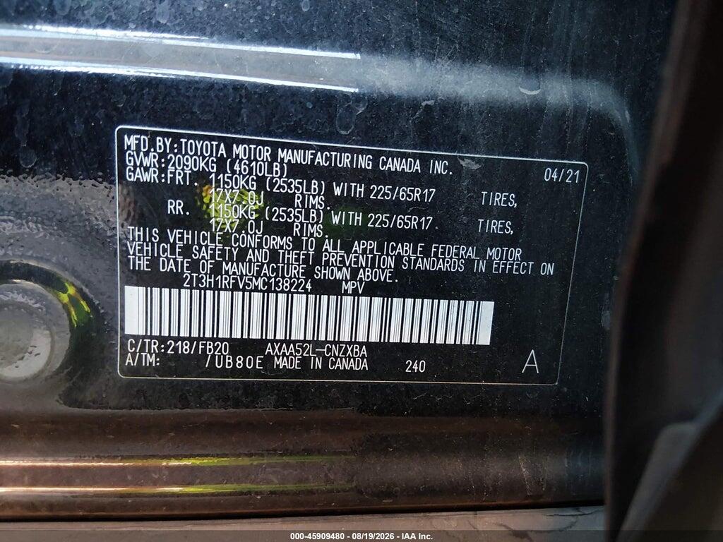 2T3H1RFV5MC138224 2021 TOYOTA RAV4 photo no. 9