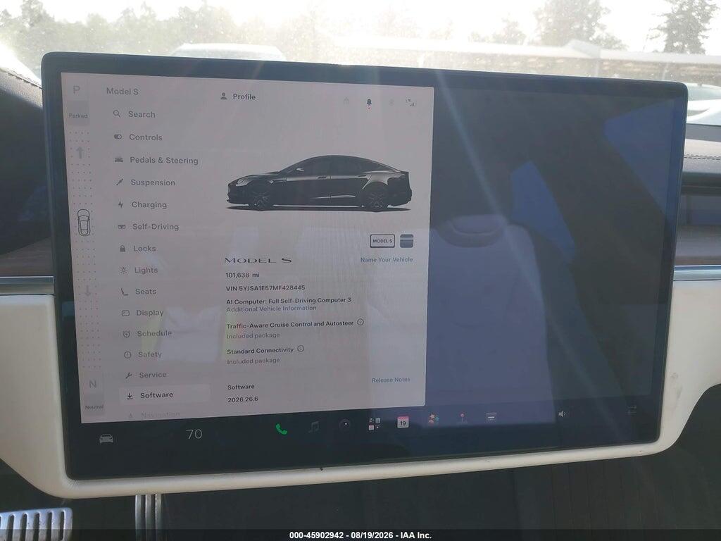 5YJSA1E57MF428445 2021 TESLA MODEL S photo no. 7