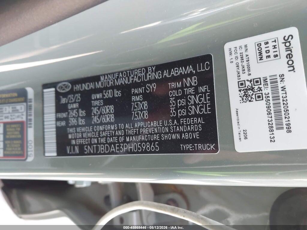 5NTJBDAE3PH059865 2023 HYUNDAI SANTA CRUZ photo no. 9