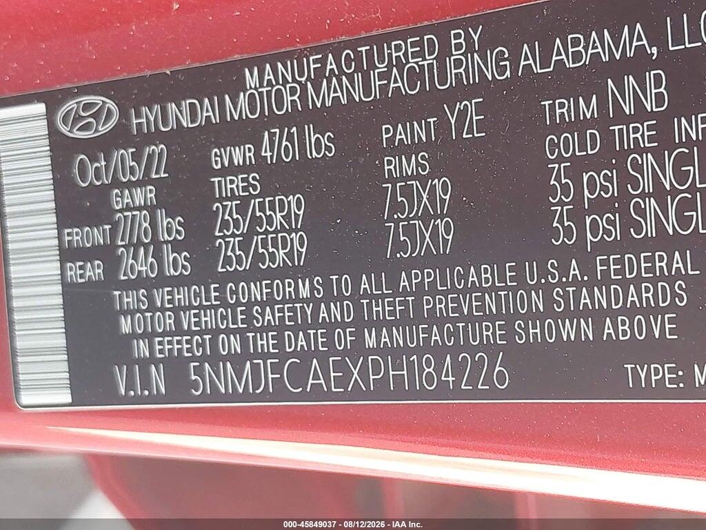 5NMJFCAEXPH184226 2023 HYUNDAI TUCSON photo no. 9