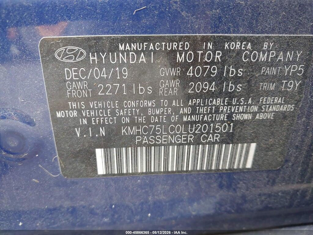KMHC75LC0LU201501 2020 HYUNDAI IONIQ HYBRID photo no. 9