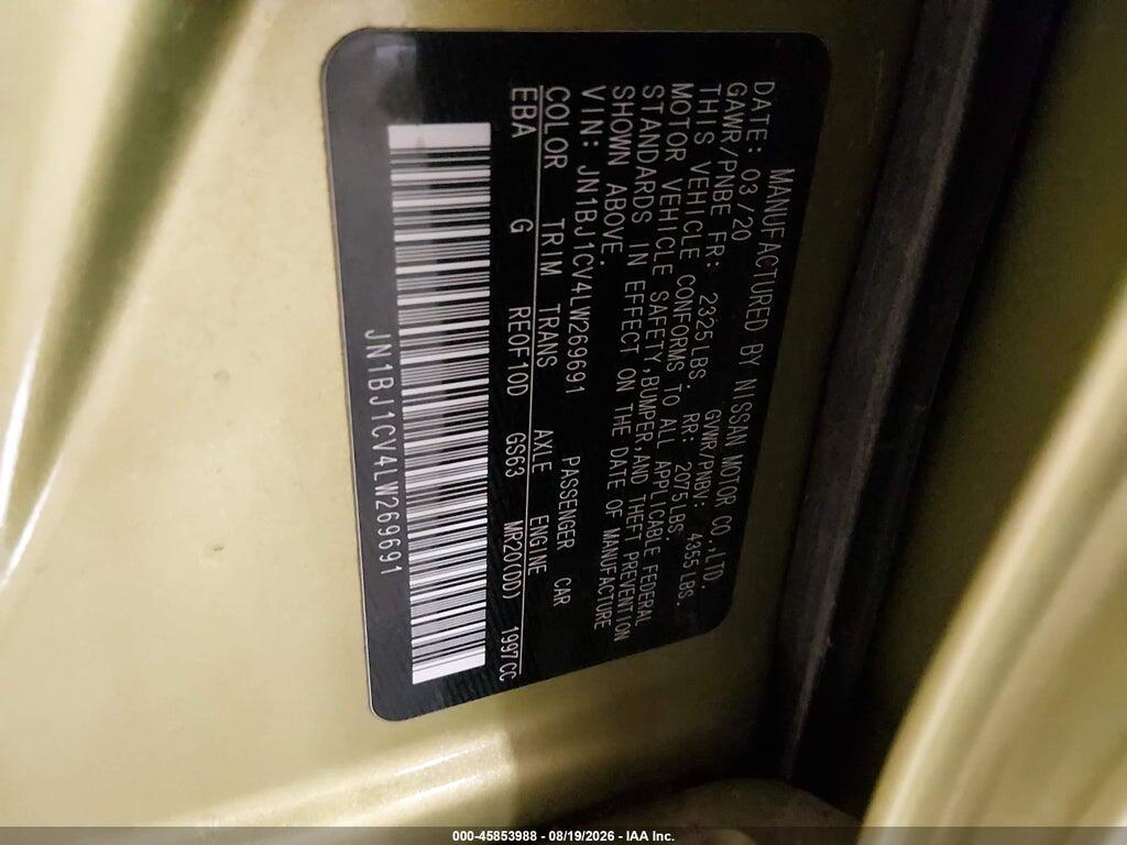 JN1BJ1CV4LW269691 2020 NISSAN ROGUE SPORT photo no. 9