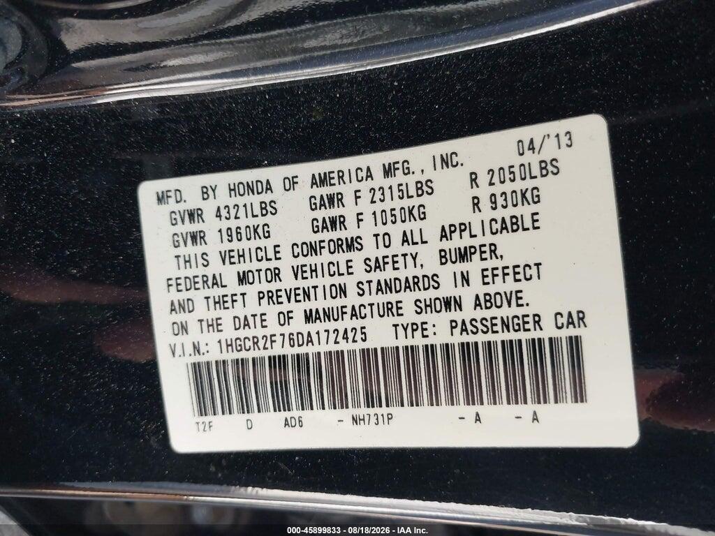 1HGCR2F76DA172425 2013 HONDA ACCORD photo no. 9
