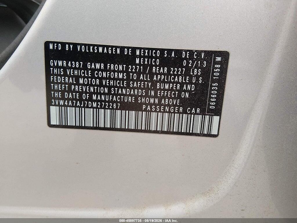 3VW4A7AJ7DM272267 2013 VOLKSWAGEN JETTA photo no. 9