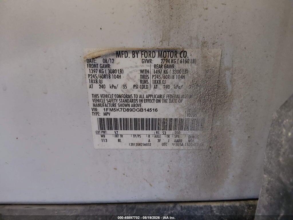 1FM5K7D89DGB14516 2013 FORD EXPLORER photo no. 9