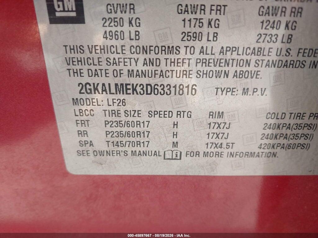 2GKALMEK3D6331816 2013 GMC TERRAIN photo no. 9