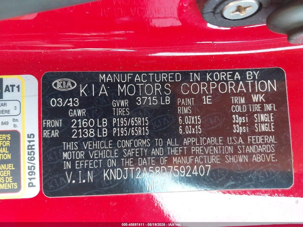 KNDJT2A58D7592407 2013 KIA SOUL photo no. 9