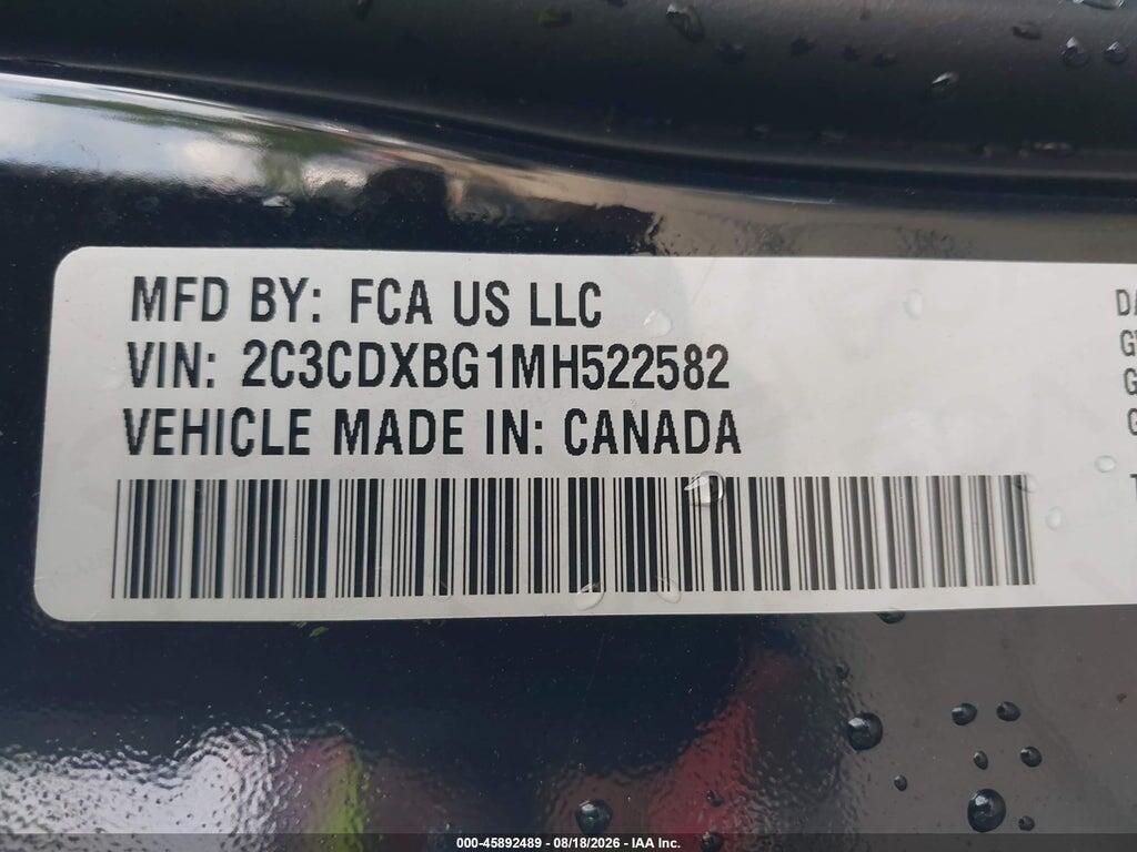 2C3CDXBG1MH522582 2021 DODGE CHARGER photo no. 9