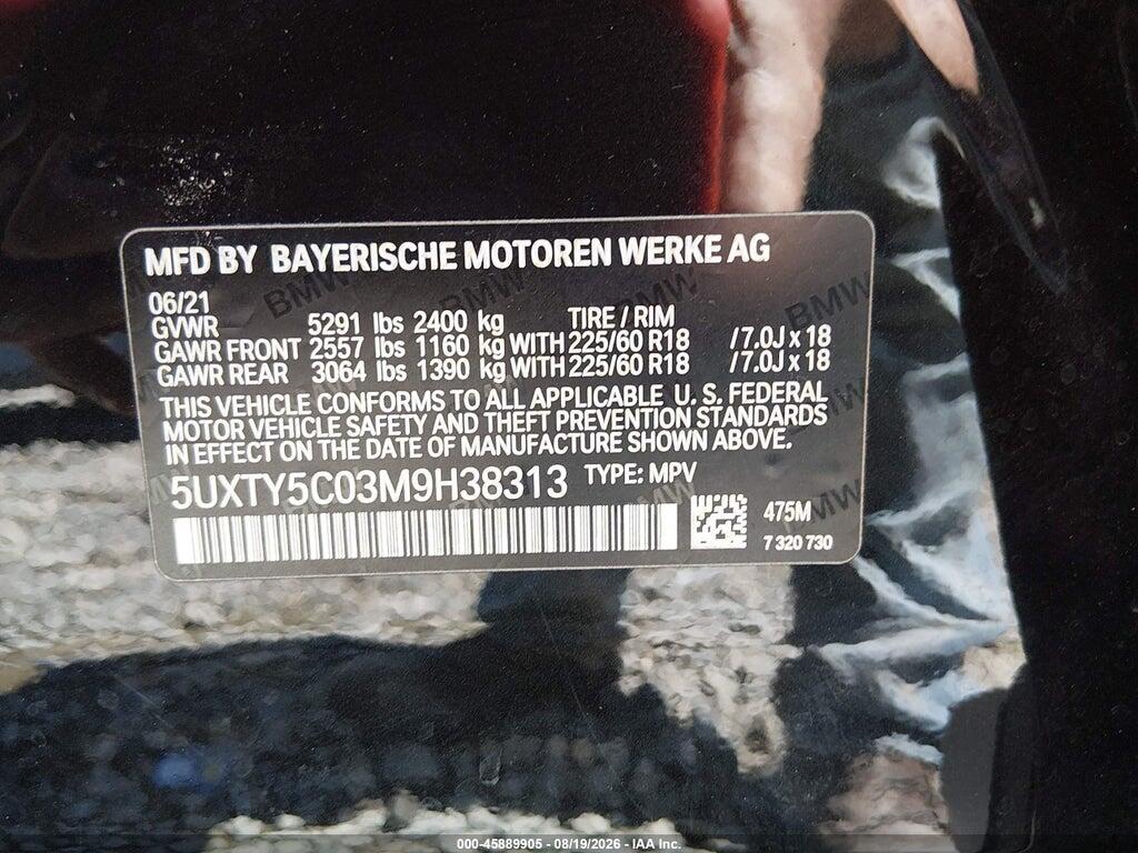 5UXTY5C03M9H38313 2021 BMW X3 photo no. 9