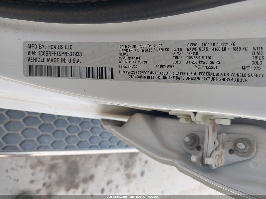 1C6SRFFT9PN531933 2023 RAM 1500 photo no. 9