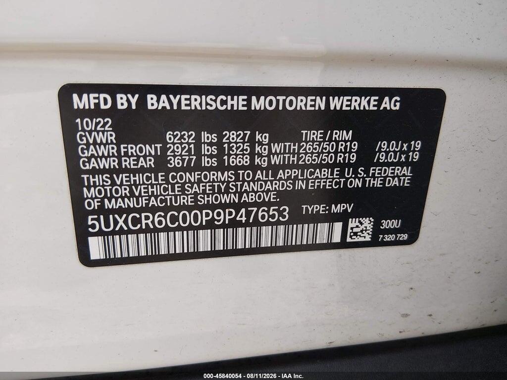 5UXCR6C00P9P47653 2023 BMW X5 photo no. 9