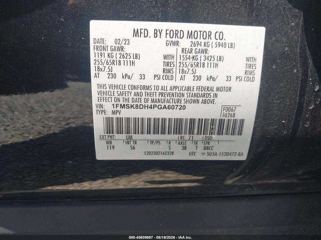 1FMSK8DH4PGA60720 2023 FORD EXPLORER photo no. 9