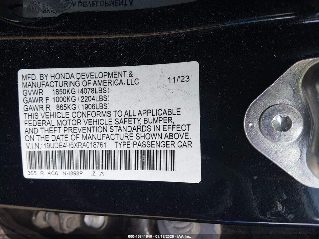 19UDE4H6XRA018761 2024 ACURA INTEGRA photo no. 9