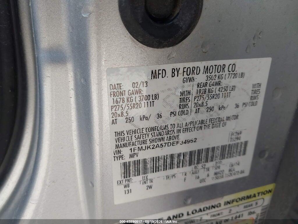 1FMJK2A57DEF34962 2013 FORD EXPEDITION EL photo no. 9
