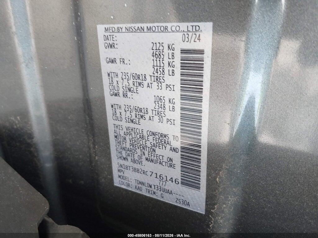 5N1BT3BB2RC716146 2024 NISSAN ROGUE photo no. 9