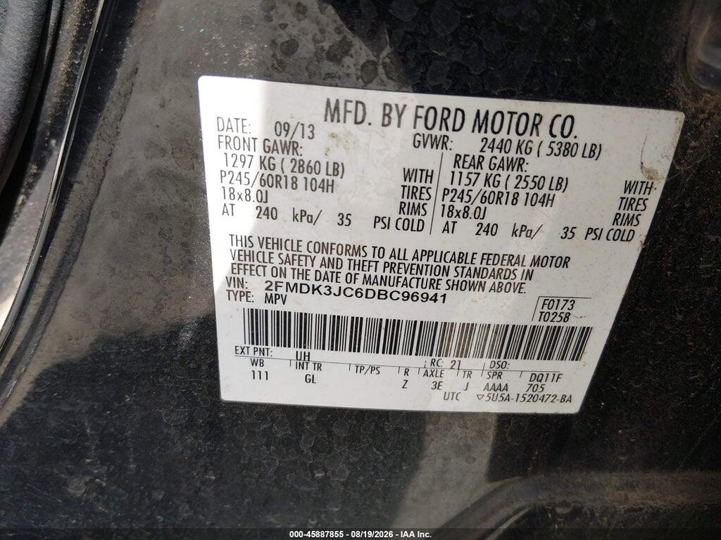 2FMDK3JC6DBC96941 2013 FORD EDGE photo no. 9