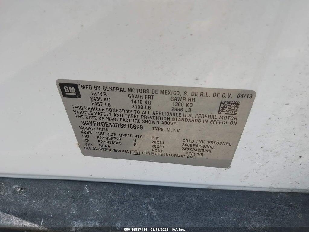 3GYFNDE34DS616699 2013 CADILLAC SRX photo no. 9