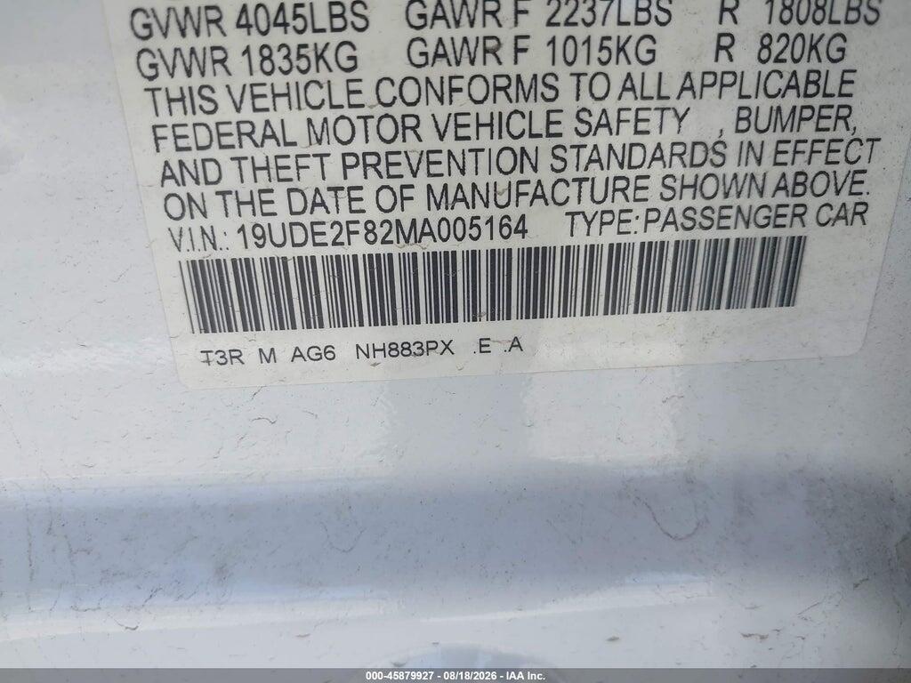 19UDE2F82MA005164 2021 ACURA ILX photo no. 9