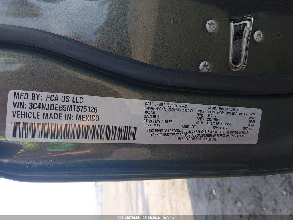3C4NJDEB5MT575126 2021 JEEP COMPASS photo no. 9