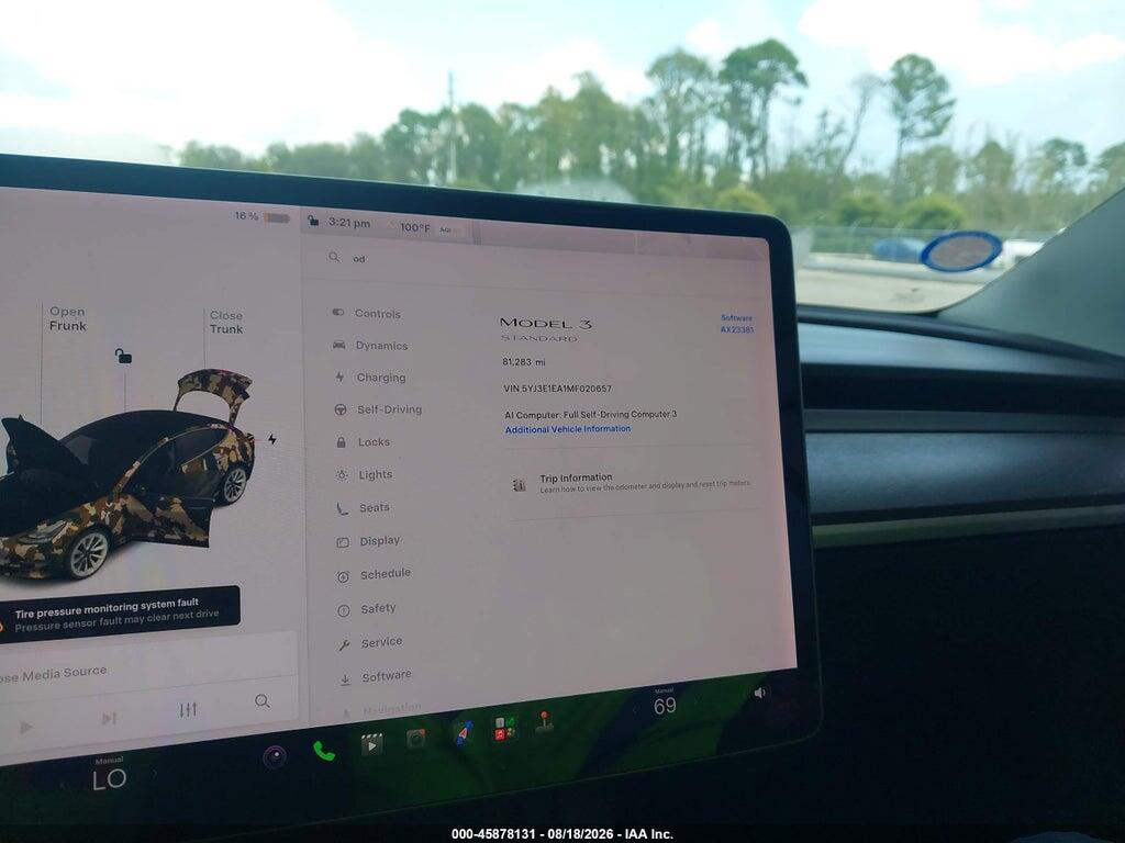5YJ3E1EA1MF020657 2021 TESLA MODEL 3 photo no. 7