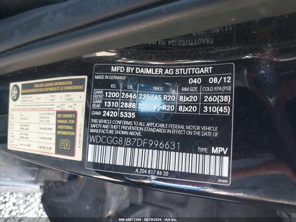 WDCGG8JB7DF996631 2013 MERCEDES-BENZ GLK 350 photo no. 9