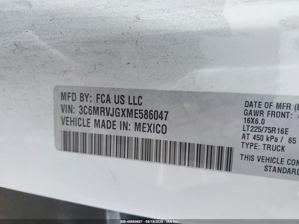 3C6MRVJGXME586047 2021 RAM PROMASTER 3500 photo no. 9