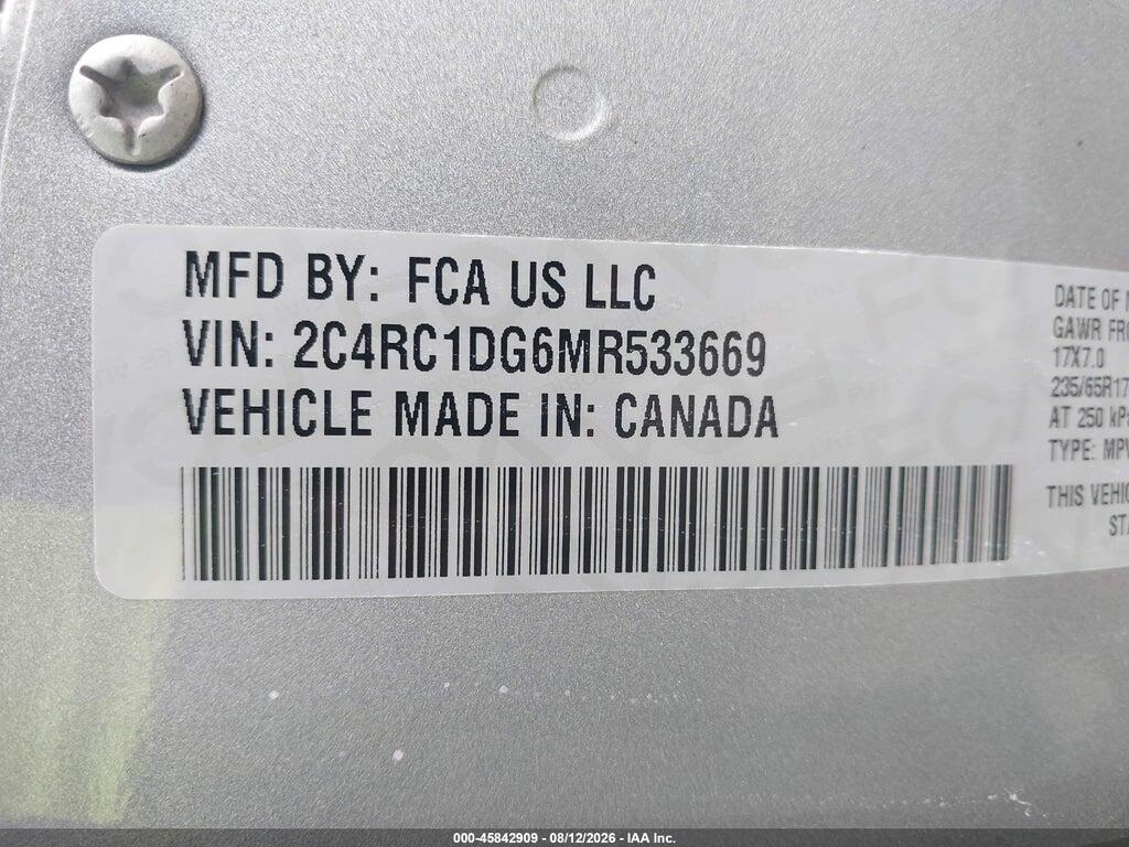 2C4RC1DG6MR533669 2021 CHRYSLER VOYAGER photo no. 9