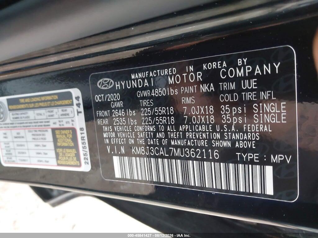 KM8J3CAL7MU362116 2021 HYUNDAI TUCSON photo no. 9