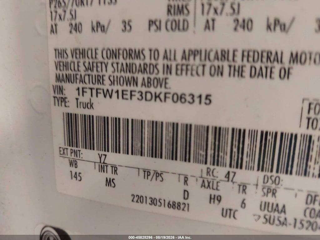 1FTFW1EF3DKF06315 2013 FORD F-150 photo no. 9