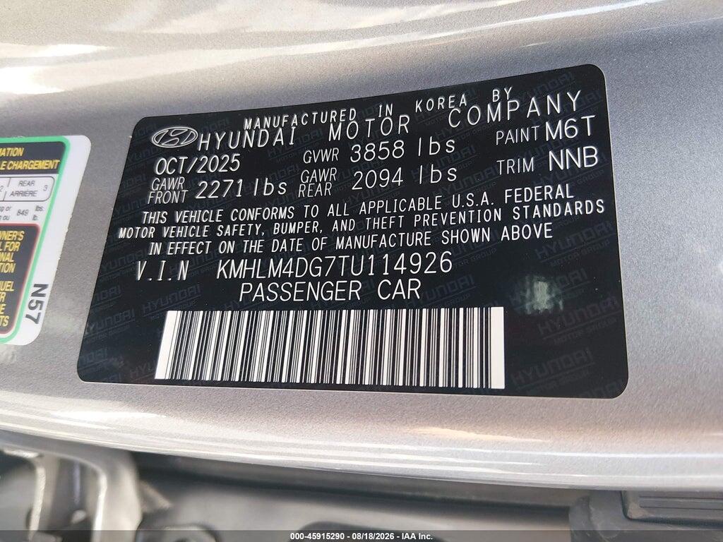 KMHLM4DG7TU114926 2026 HYUNDAI ELANTRA photo no. 9