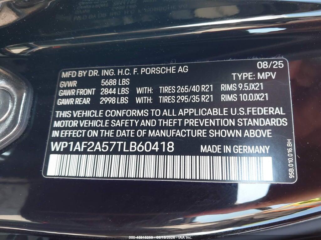WP1AF2A57TLB60418 2026 PORSCHE MACAN photo no. 9