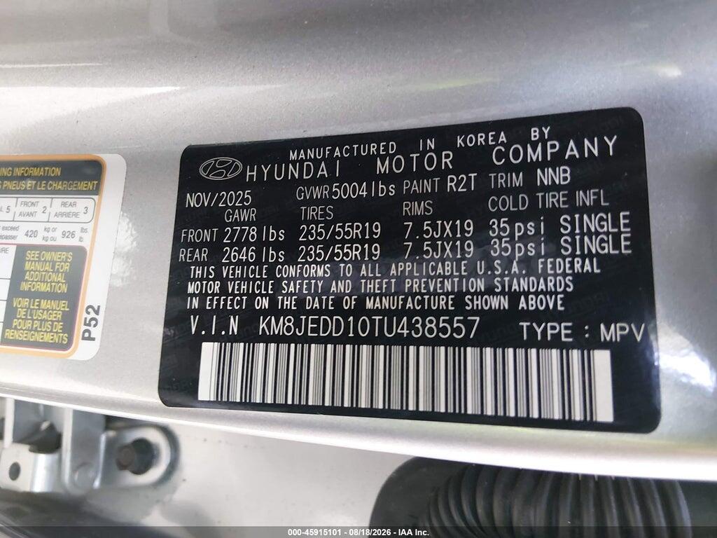 KM8JEDD10TU438557 2026 HYUNDAI TUCSON HYBRID photo no. 9