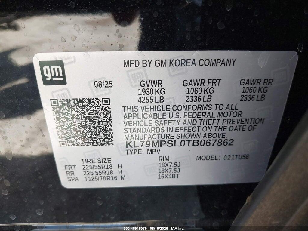 KL79MPSL0TB067862 2026 CHEVROLET TRAILBLAZER photo no. 9