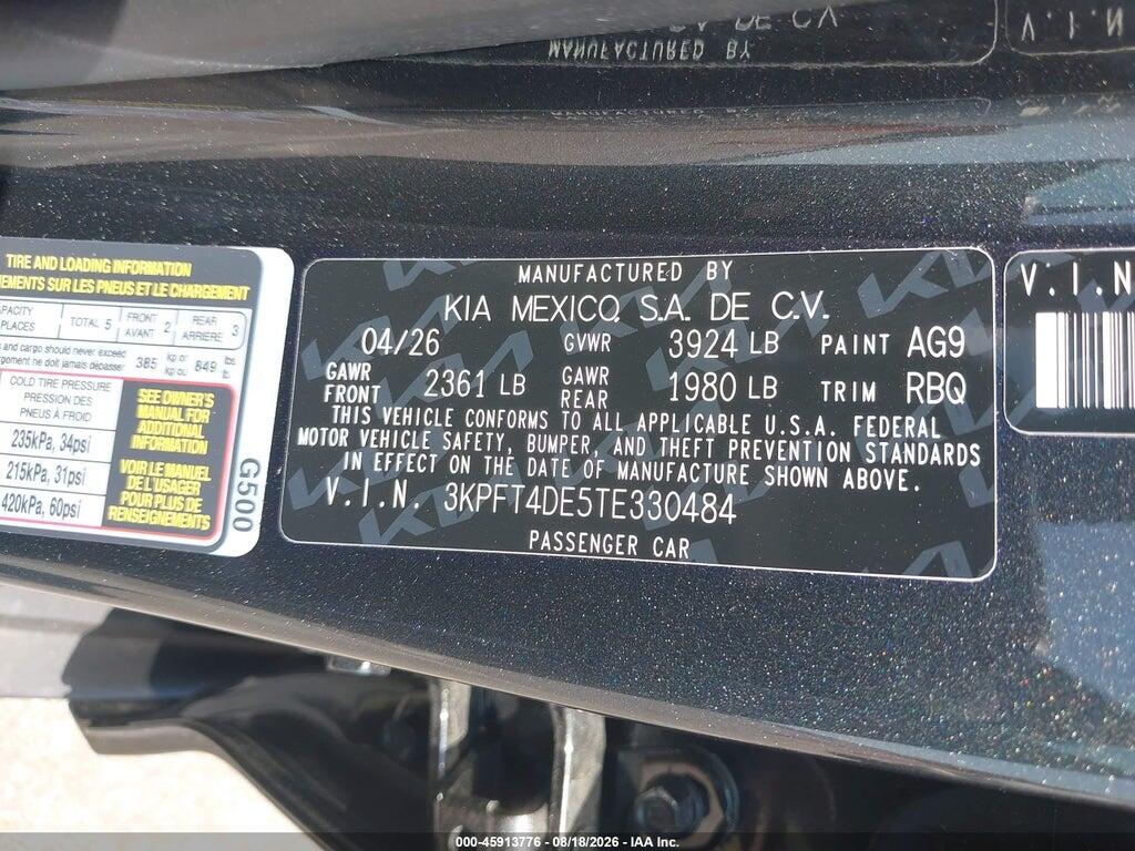 3KPFT4DE5TE330484 2026 KIA K4 photo no. 9