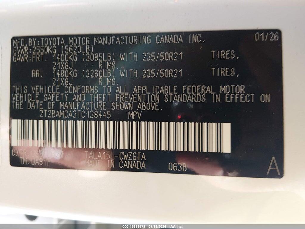 2T2BAMCA3TC138445 2026 LEXUS RX 350 photo no. 9