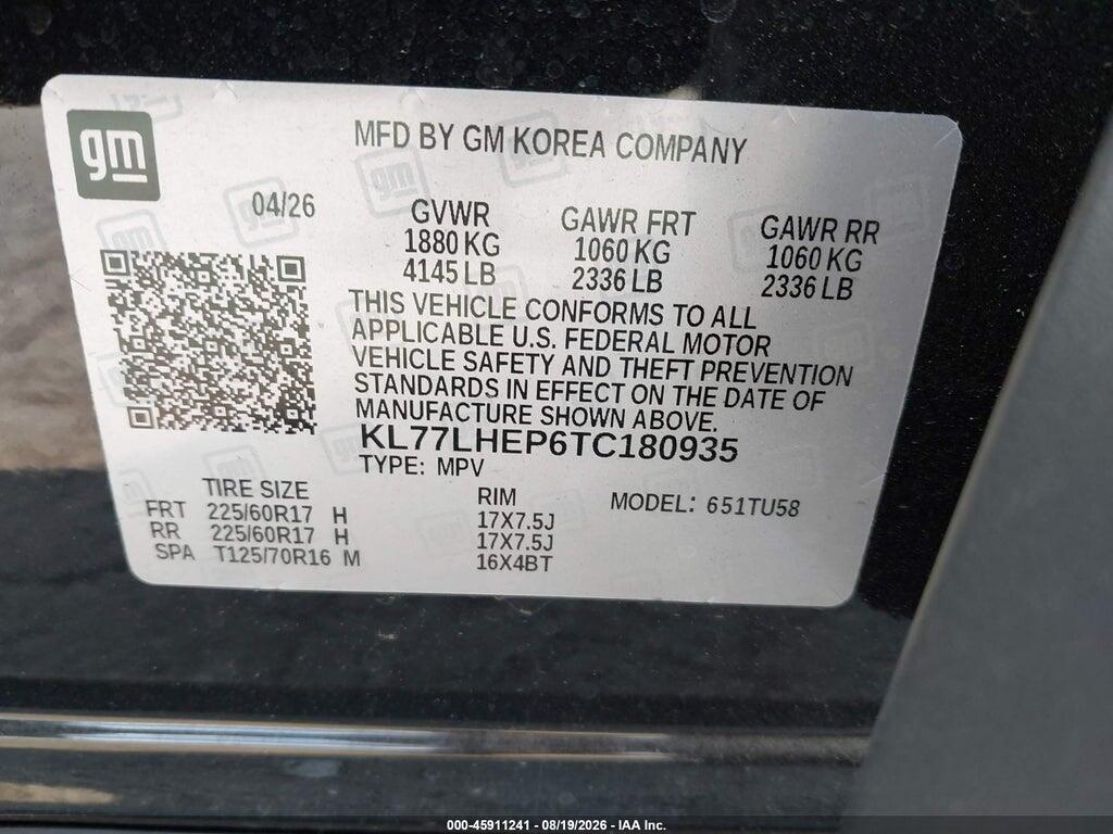 KL77LHEP6TC180935 2026 CHEVROLET TRAX photo no. 9