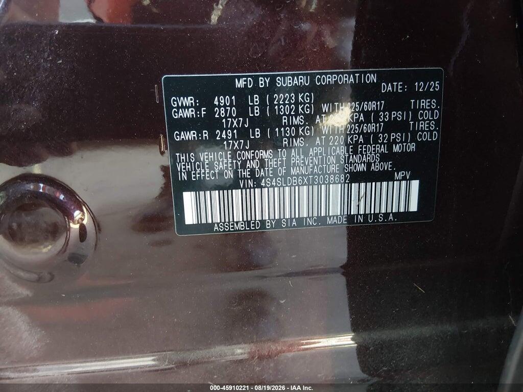 4S4SLDB6XT3038682 2026 SUBARU FORESTER photo no. 9
